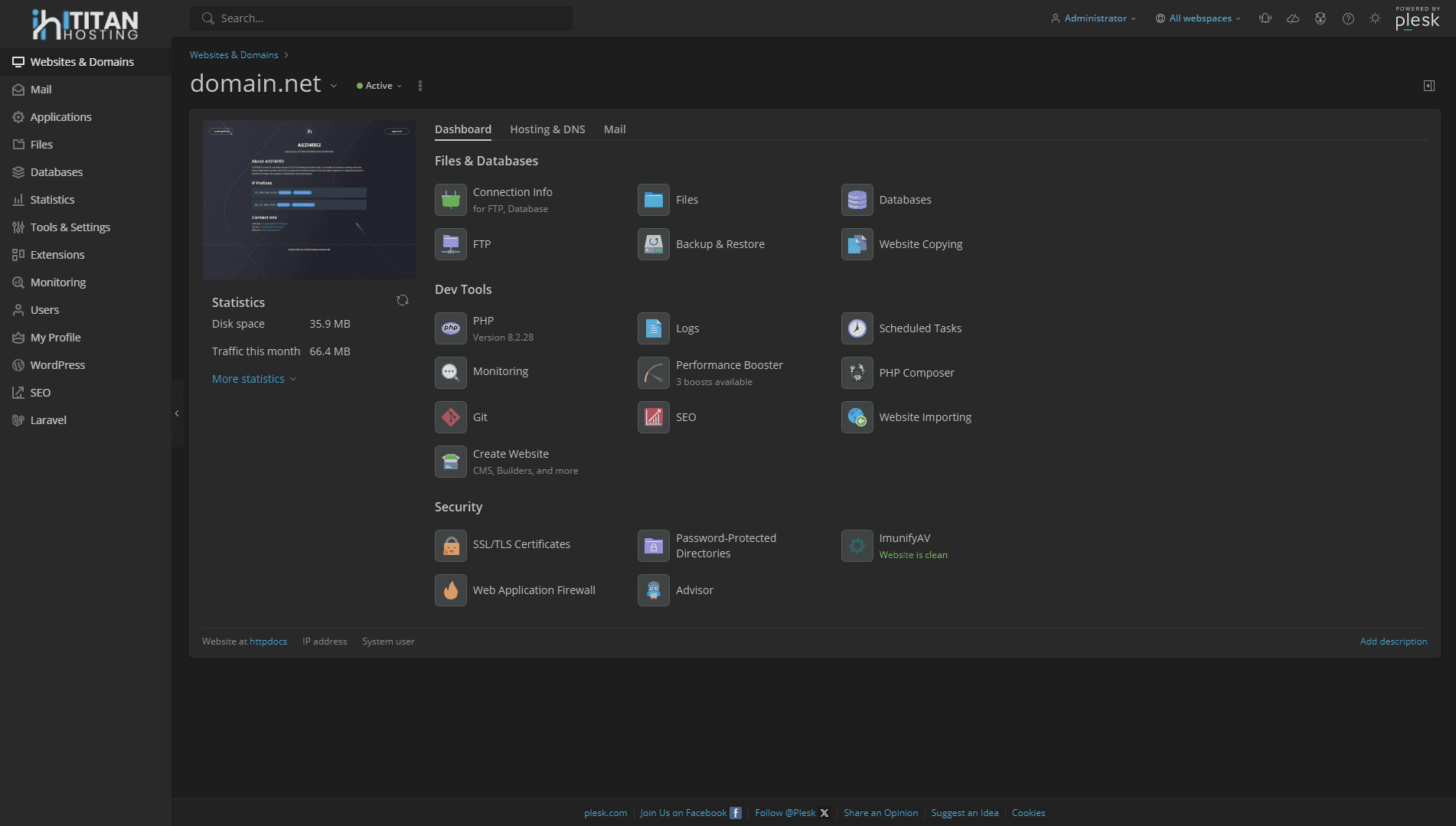 Web Hosting Panel